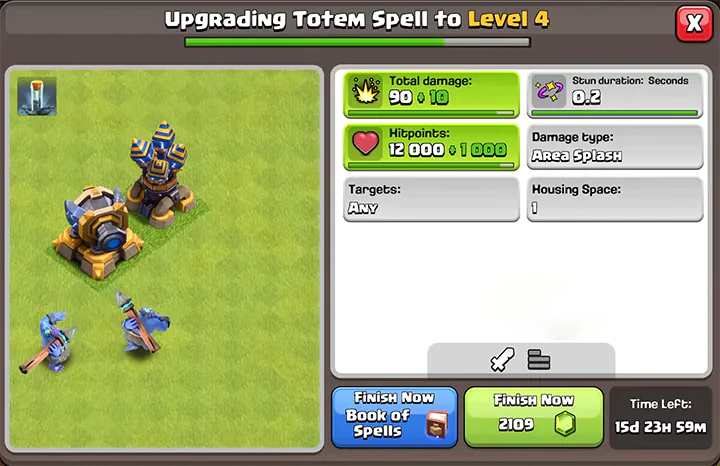 Upgrading Totem Spell to Level 4