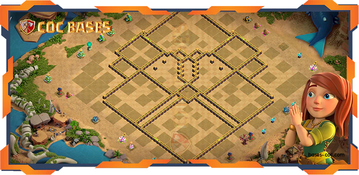 Wall - Top Farming Base TH14 with link, Hybrid, Anti 3 Star Layout - Clash of Clans (390)