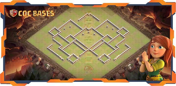 Walls - Top Base TH11 with Link, WarCWL, Anti 2 Star, Hybrid Layout - Clash of Clans (324)