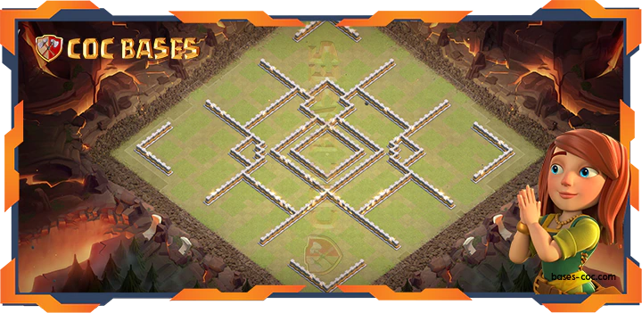 Walls - Top Base TH11 with Link, WarCWL, Anti 2 Star, Hybrid Layout - Clash of Clans (327)