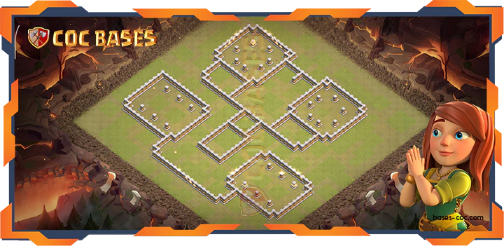 Walls - Top Base TH11 with Link, WarCWL, Anti 2 Star Layout - Clash of Clans (342)
