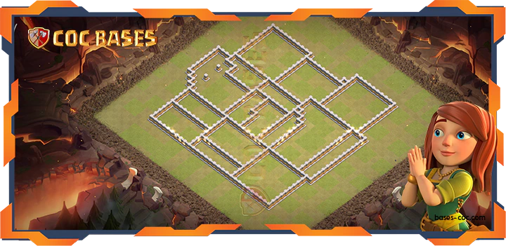 Walls - Top Base TH11 with Link, WarCWL, Anti 2 Star, Trophy, Hybrid Layout - Clash of Clans (329)