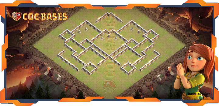 Walls - Top Base TH11 with Link, WarCWL, Anti 2 Star, Trophy Layout - Clash of Clans (338)