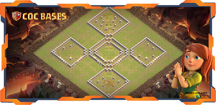 Walls - Top Base TH11 with Link, WarCWL, Anti 3 Star, Anti AirElectro Layout - Clash of Clans (322)