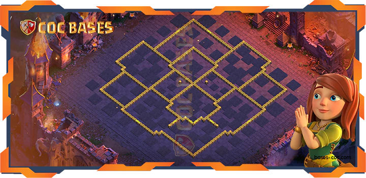 Walls - Top Base TH14 with link, WarCWL, Anti 2 Star, Trophy, Anti AirElectro Layout - Clash of Clans (388)