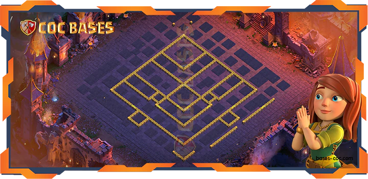 Walls - Top Base TH14 with link, WarCWL, Trophy, Anti 3 Star, Hybrid Layout - Clash of Clans (382)