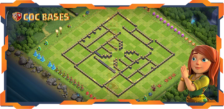 Walls - Top Base TH18 with Link, Anti 3 Star, Anti Everything Layout - Clash of Clans (78)