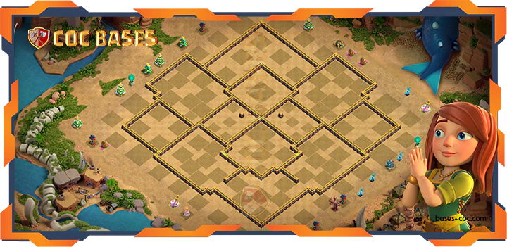 Walls - Top Farming Base TH14 with link, Trophy, Hybrid, Defense Layout - Clash of Clans (361)