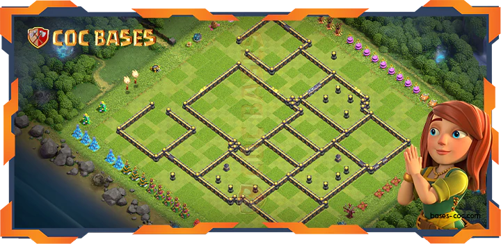 Walls - Top Trophy Base TH18 with Link, Anti 3 Star, Anti Everything Layout - Clash of Clans (54)