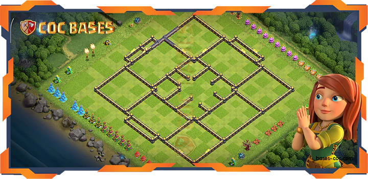 Walls - Top Trophy Base TH18 with Link, Defense Layout - Clash of Clans (75)