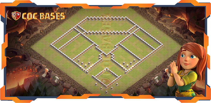 Walls - Top War Base TH11 with Link, Anti 2 Star, Trophy, Hybrid Layout - Clash of Clans (344)