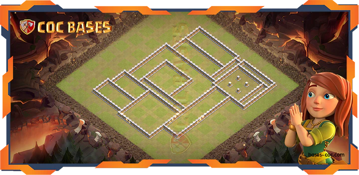 Walls - Top War Base TH11 with Link, Anti 3 Star Layout - Clash of Clans (323)