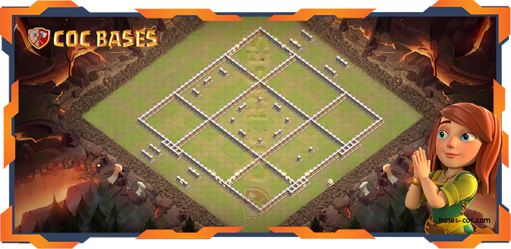 Walls - Top War Base TH11 with Link, Trophy, Anti 3 Star Layout - Clash of Clans (326)