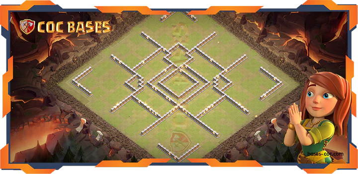 Walls - Top War Base TH11 with Link, Trophy, Anti 3 Star Layout - Clash of Clans (341)