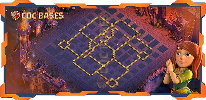 Walls - Top War Base TH14 with link, Hybrid, Anti 2 Star, Trophy Layout - Clash of Clans (381)