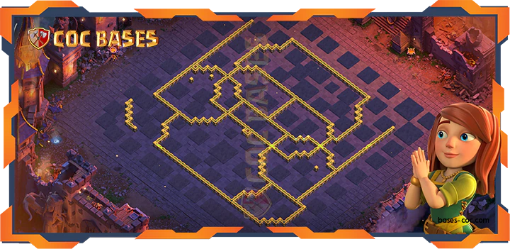 Walls - Top War Base TH14 with link, Trophy, Hybrid, Anti 3 Star Layout - Clash of Clans (389)