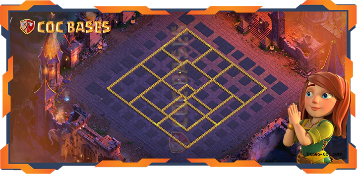 Walls - Top War Base TH14 with link, Trophy, Hybrid Layout - Clash of Clans (392)