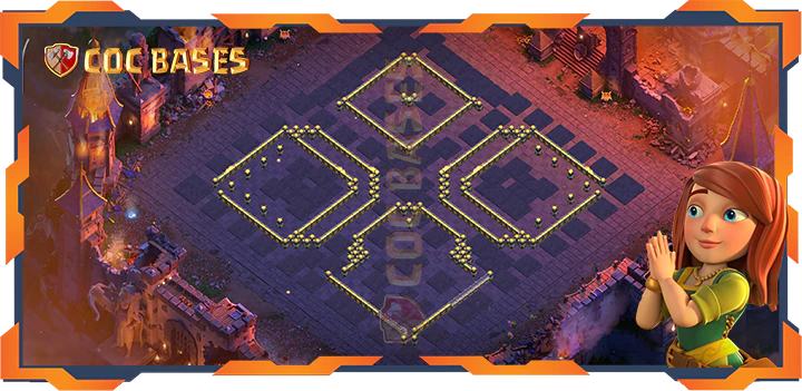 Walls - Top War Base TH18 with Link, Anti 2 Star, Anti Everything, Defense Layout - Clash of Clans (60)