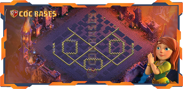 Walls - Top War Base TH18 with Link, Anti 2 Star, Defense, Anti Everything Layout - Clash of Clans (63)