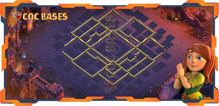 Walls - Top War Base TH18 with Link, Anti 3 Star, Defense Layout - Clash of Clans (59)