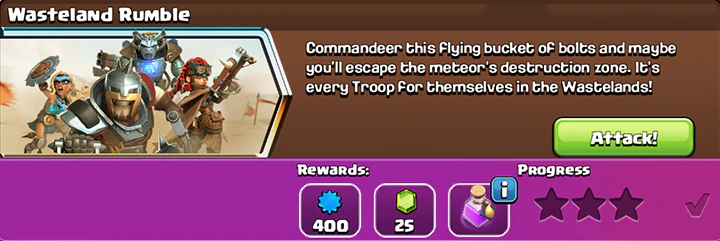Wasteland Rumble Challenge November 2025 Start - Clash of Clans