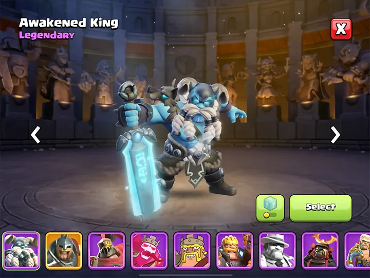 Awakened King - New skin for Barbarian King in Frost Age Season December 2025