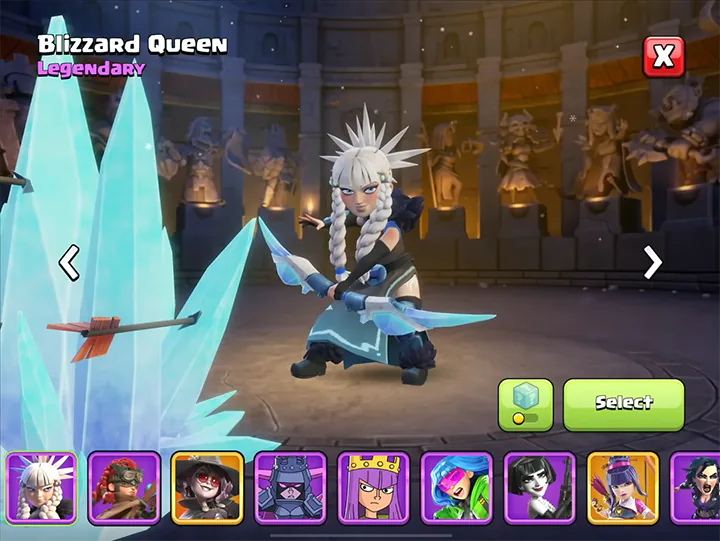 Blizzard Queen - New skin for Archer Queen in Frost Age Season December 2025