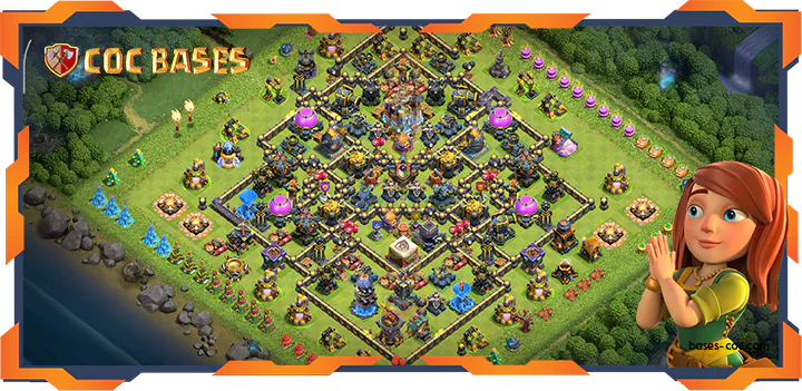 Top Base TH18 with Link, Anti 3 Star, Hybrid Layout - Clash of Clans (93)