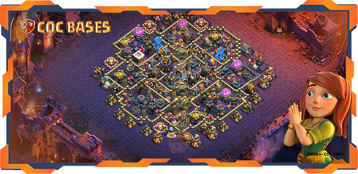 Top Base TH18 with Link, Defense, Anti Everything, Hybrid Layout - Clash of Clans (97)