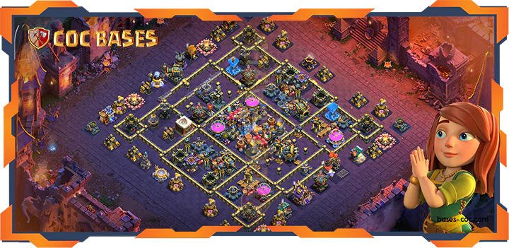 Top Base TH18 with Link, WarCWL, Anti AirElectro Dragon, Hybrid Layout - Clash of Clans (130)