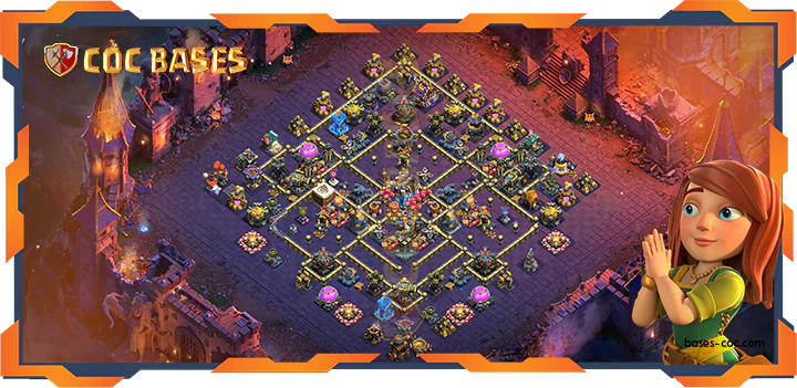Top Base TH18 with Link, WarCWL, Anti Everything, Defense Layout - Clash of Clans (116)