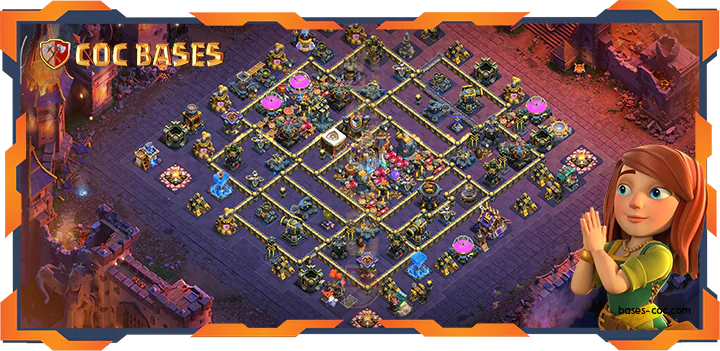 Top Base TH18 with Link, WarCWL, Anti Everything, Defense Layout - Clash of Clans (126)