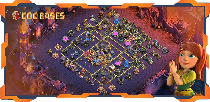 Top Base TH18 with Link, WarCWL, Anti Everything, Defense Layout - Clash of Clans (143)