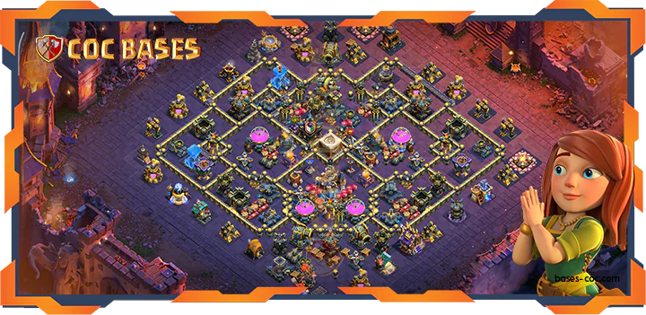 Top Base TH18 with Link, WarCWL, Defense, Anti AirElectro Dragon Layout - Clash of Clans (136)