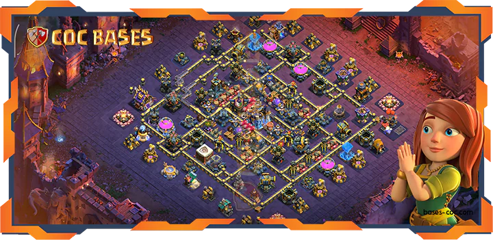Top Base TH18 with Link, WarCWL, Defense, Anti AirElectro Layout - Clash of Clans (146)