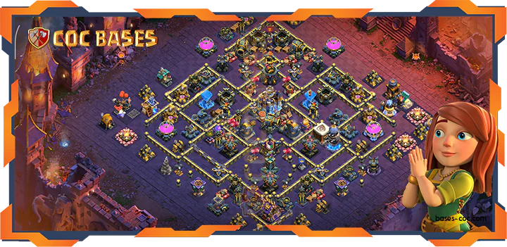 Top Base TH18 with Link, WarCWL, Defense Layout - Clash of Clans (120)