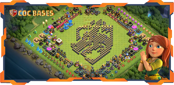 Top Troll Base TH18 with Link, Funny Layout - Clash of Clans (138)