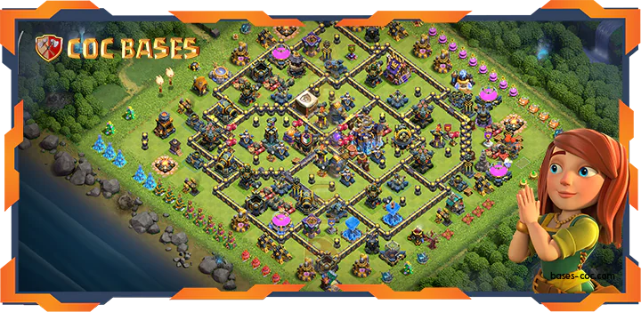 Top Trophy Base TH18 with Link, Defense, Anti Everything Layout - Clash of Clans (140)