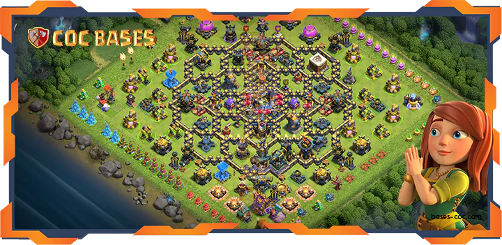 Top Trophy Base TH18 with Link, Defense Layout - Clash of Clans (106)