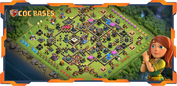 Top Trophy Base TH18 with Link, Defense Layout - Clash of Clans (128)