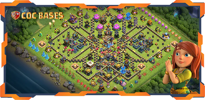 Top Trophy Base TH18 with Link, Defense Layout - Clash of Clans (92)