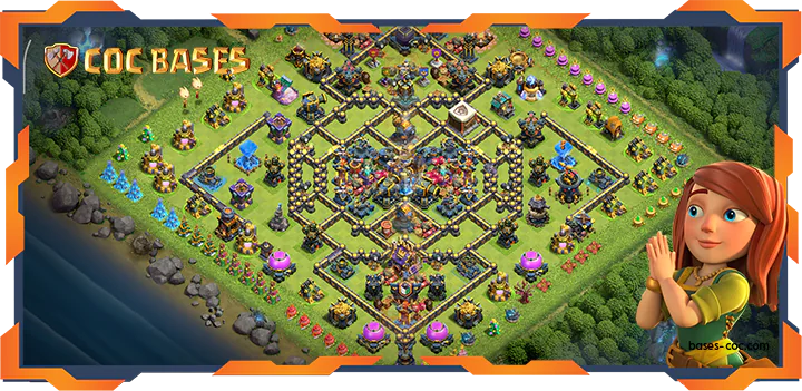 Top Trophy Base TH18 with Link, Defense Layout - Clash of Clans (95)