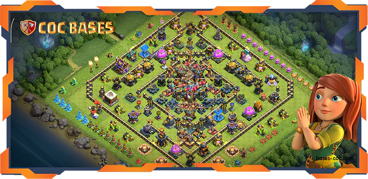 Top Trophy Base TH18 with Link, Hybrid, Defense Layout - Clash of Clans (99)
