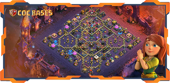 Top War Base TH18 with Link, Anti 3 Star, Defense Layout - Clash of Clans (96)