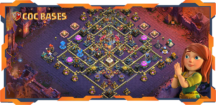 Top War Base TH18 with Link, Anti 3 Star, Hybrid Layout - Clah of Clans (87)