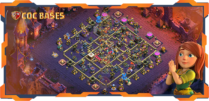 Top War Base TH18 with Link, Anti 3 Star Layout - Clash of Clans (135)