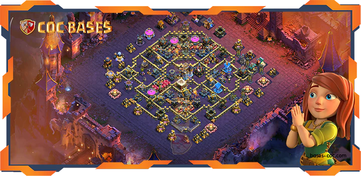Top War Base TH18 with Link, Anti 3 Star Layout - Clash of Clans (148)