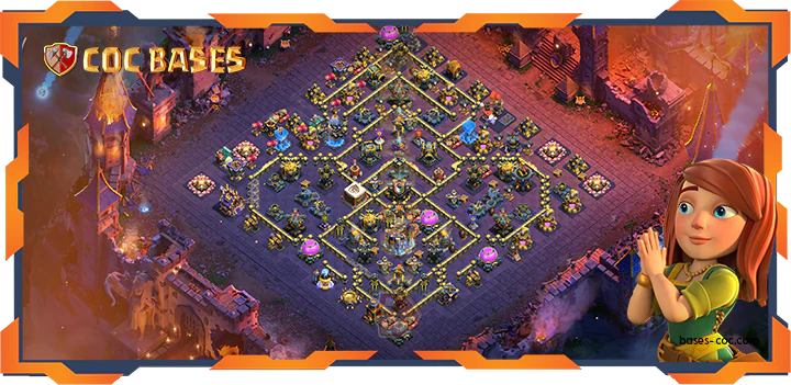 Top War Base TH18 with Link, Anti Everything, Defense Layout - Clah of Clans (86)