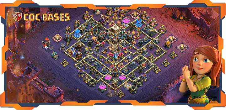 Top War Base TH18 with Link, Anti Everything, Defense Layout - Clash of Clans (123)