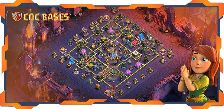 Top War Base TH18 with Link, Defense Layout - Clash of Clans (105)